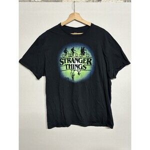 Stranger Things Adult T-Shirt Size XL - Crew Riding Bikes Upside Logo